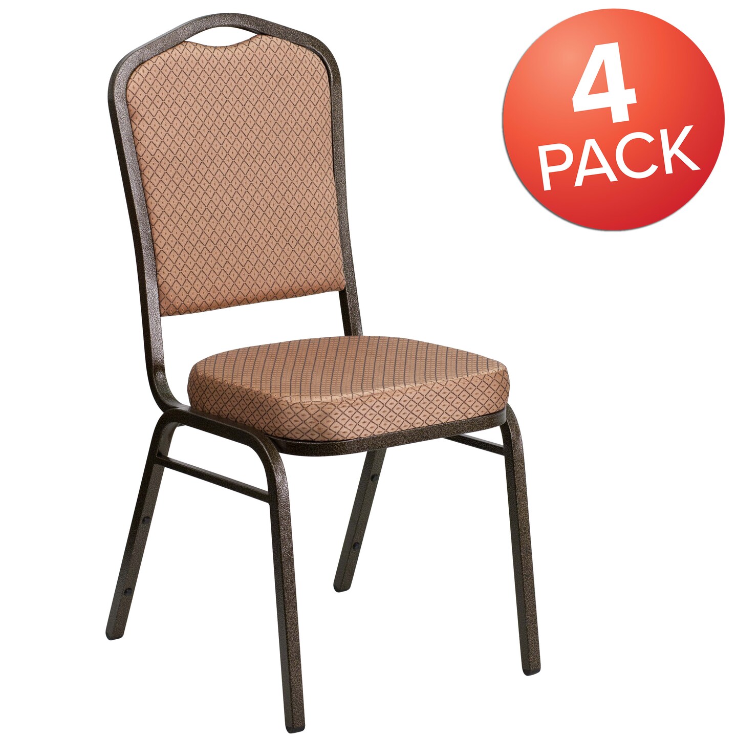 Emma and Oliver 4 Pack Crown Back Stacking Banquet Chair