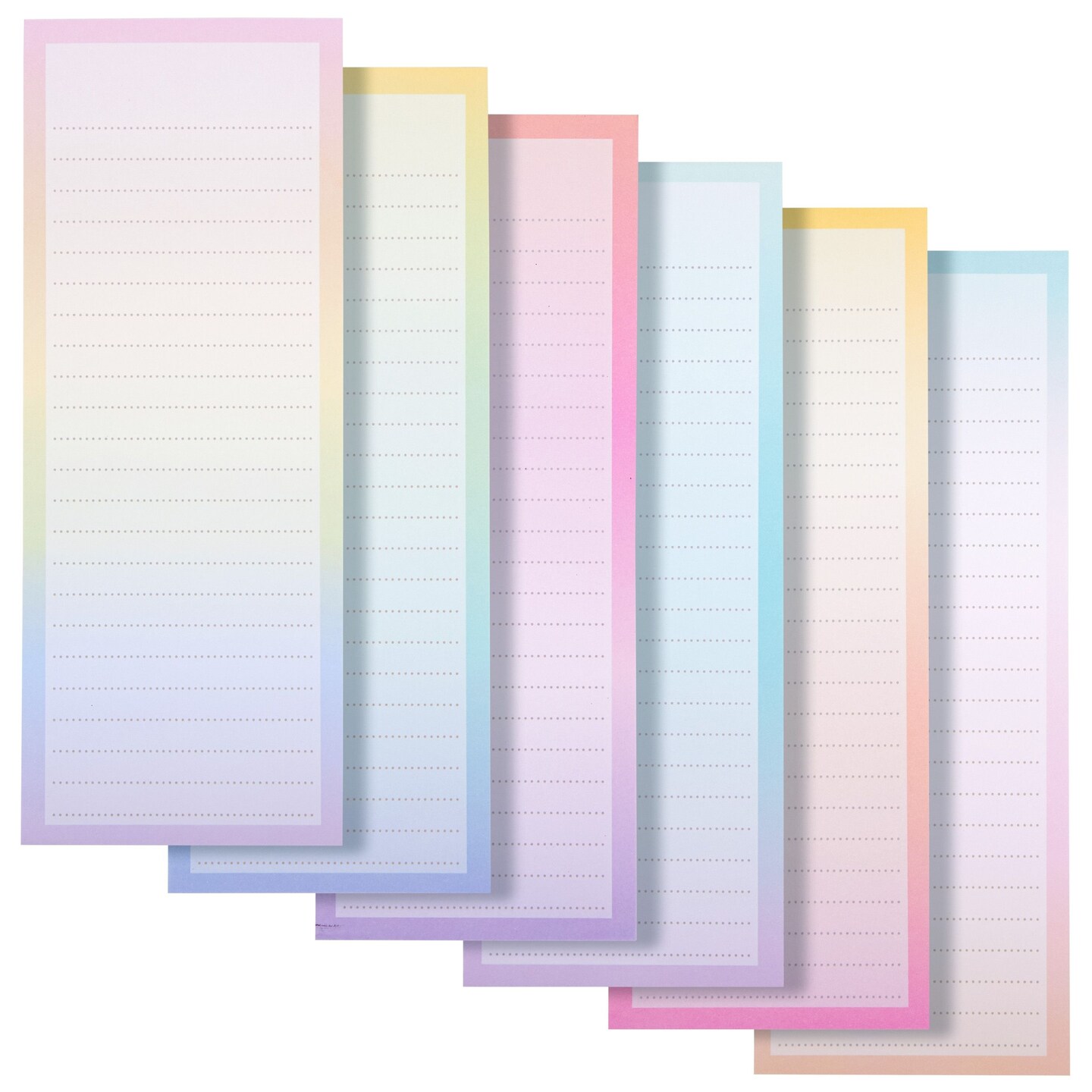6 Pack Magnetic List Pads for Refrigerator, Pastel Colored Booklets for Grocery, To Do Lists (60 Sheets, 3.5 x 9 In)