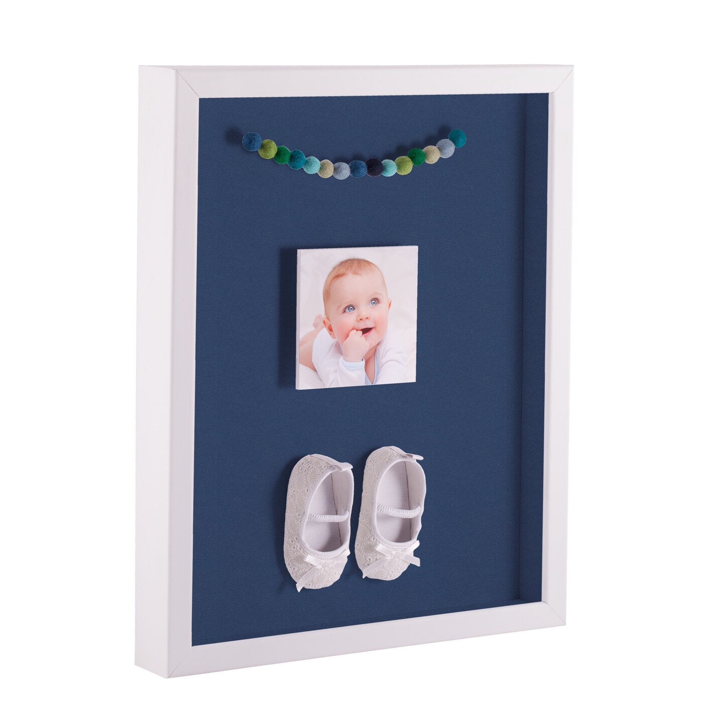 ArtToFrames 10x10 Inch Shadow Box Picture Frame, with a Satin White 1" Wide Shadowbox frame and Super White Mat Backing (4655)