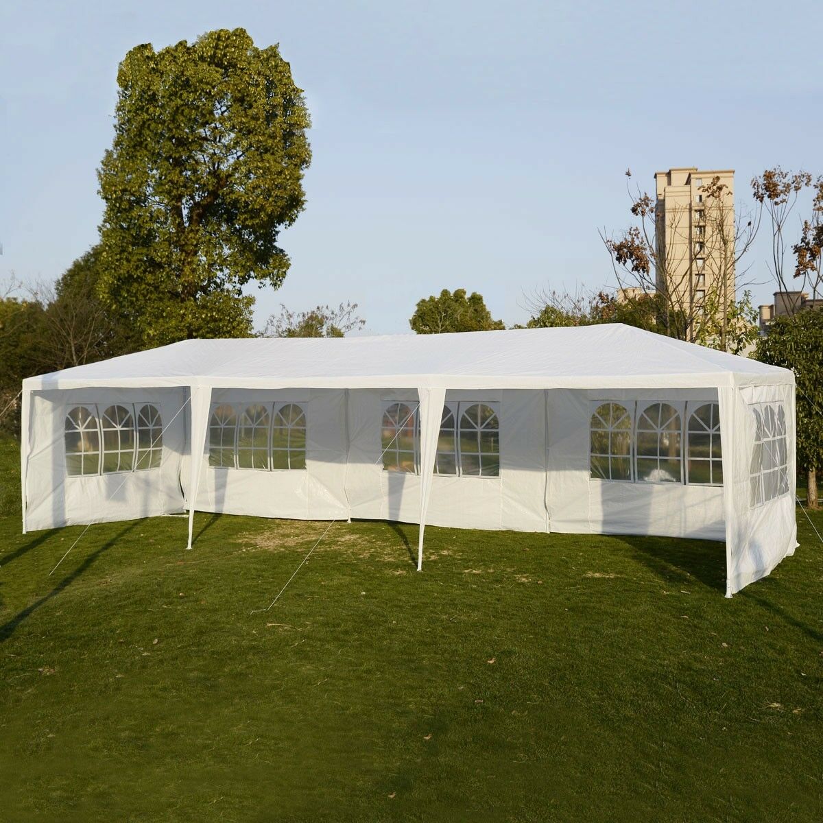 Costway 10&#x27;x30&#x27; Party Wedding Tent Event Canopies Heavy Duty Pavilion 5 Sidewall 44lbs