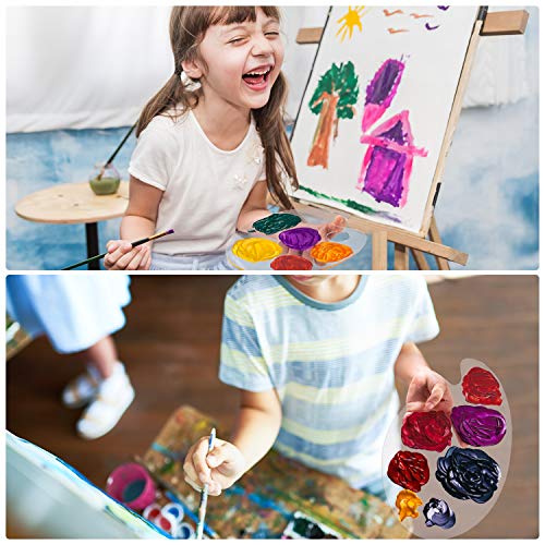 3 Pcs Acrylic Paint Palette Clear Art Palette for Adults & Kids, Transparent Non-Stick Oil Paint Palette with Protective Kraft for DIY Craft Art Painting Plate