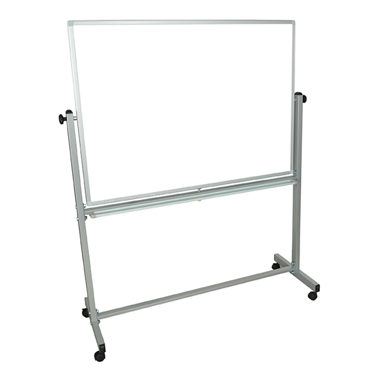 Luxor   Mobile 48&#x22;W x 36&#x22;H Dry Erase Double-Sided Magnetic Whiteboard with Aluminum Frame and Stand