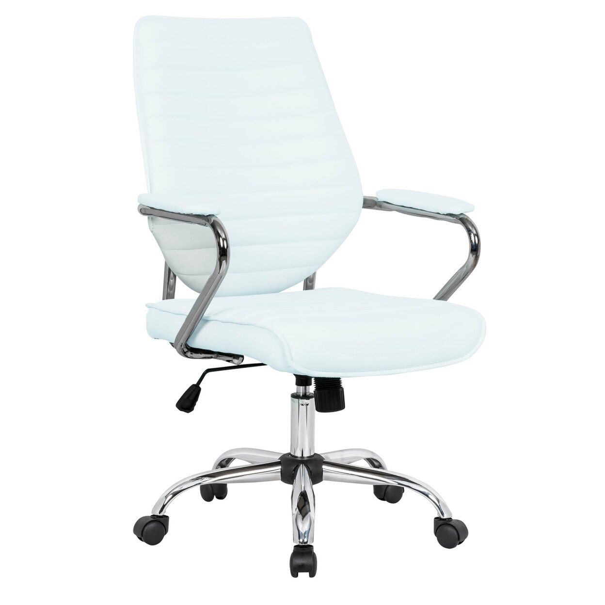 Leisuremod Winchester Home Leather Office Chair - White