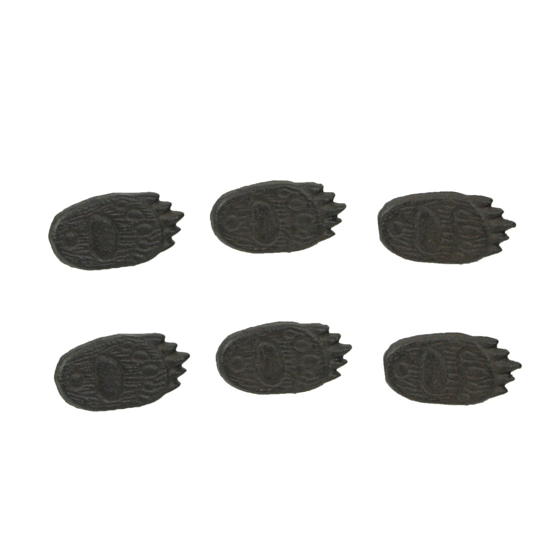 Set of 6 Cast Iron Animal Tracks Bear Paw Cabinet Knob Drawer Pulls Cabin Decor