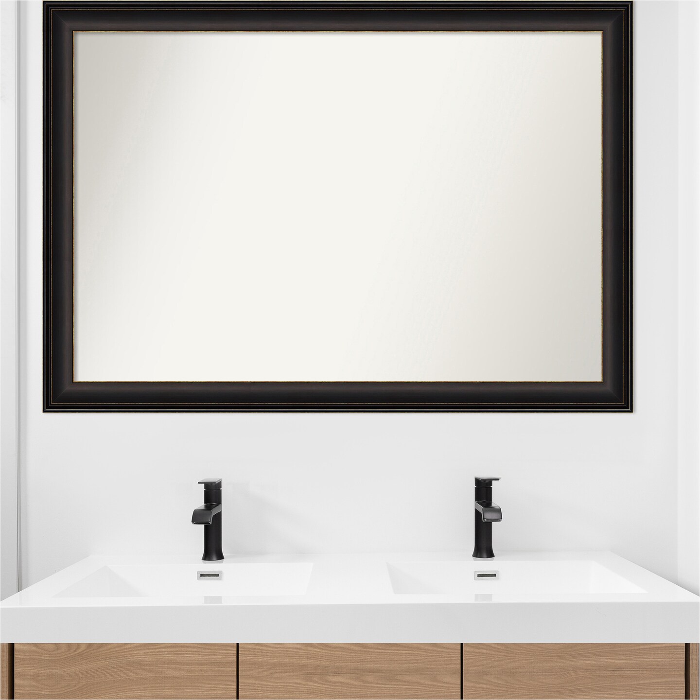 Trio Oil Rubbed Bronze Non-Beveled Custom Framed Bathroom Vanity Wall Mirror