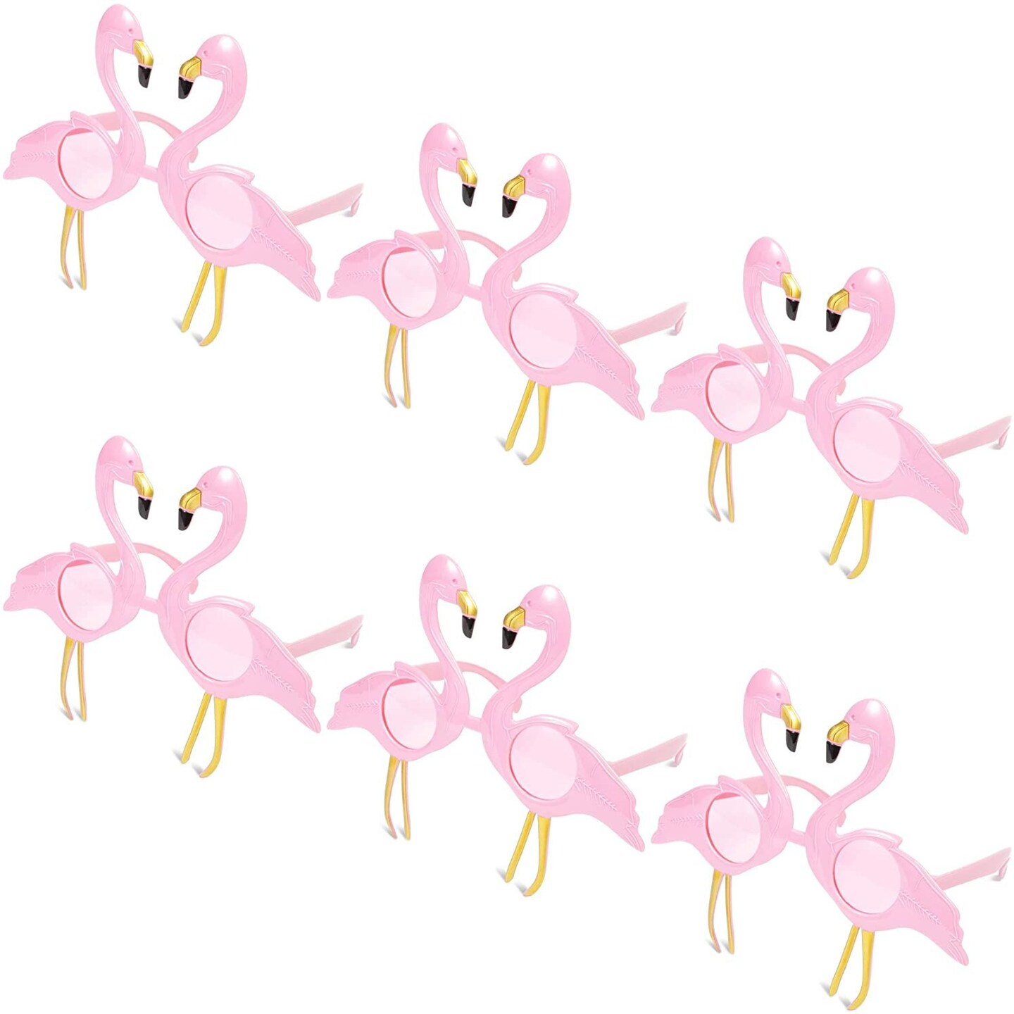 Flamingo Sunglasses for Hawaiian Luau Party (6 Pack)