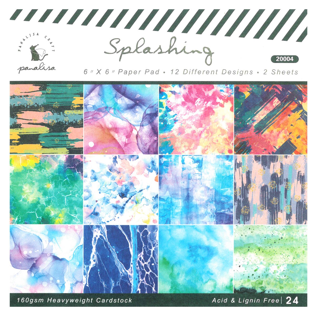 Wrapables 6x6 Decorative Single-Sided Scrapbook Paper for Arts & Crafts Projects, Scrapbooking, Card-Making