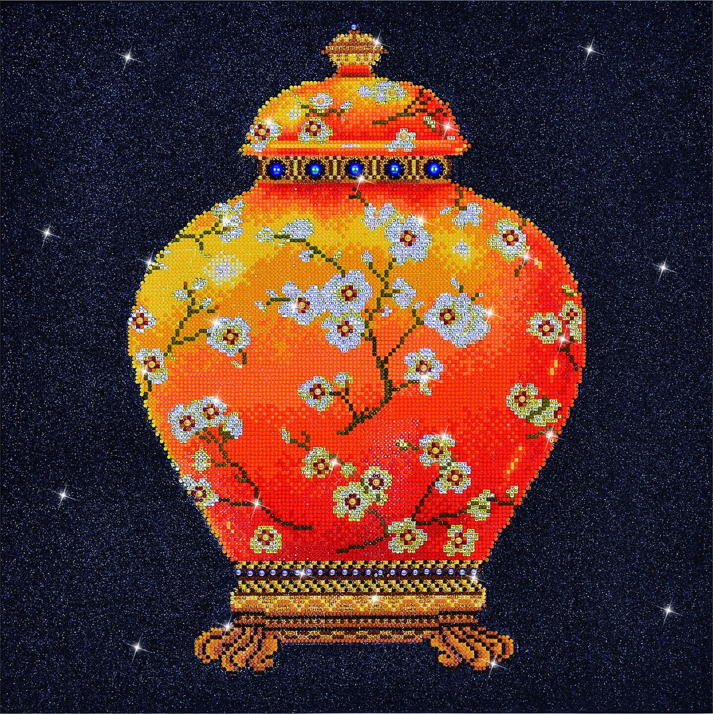 DIAMOND DOTZ Red Vase Partial Drill Round Dotz Diamond Painting