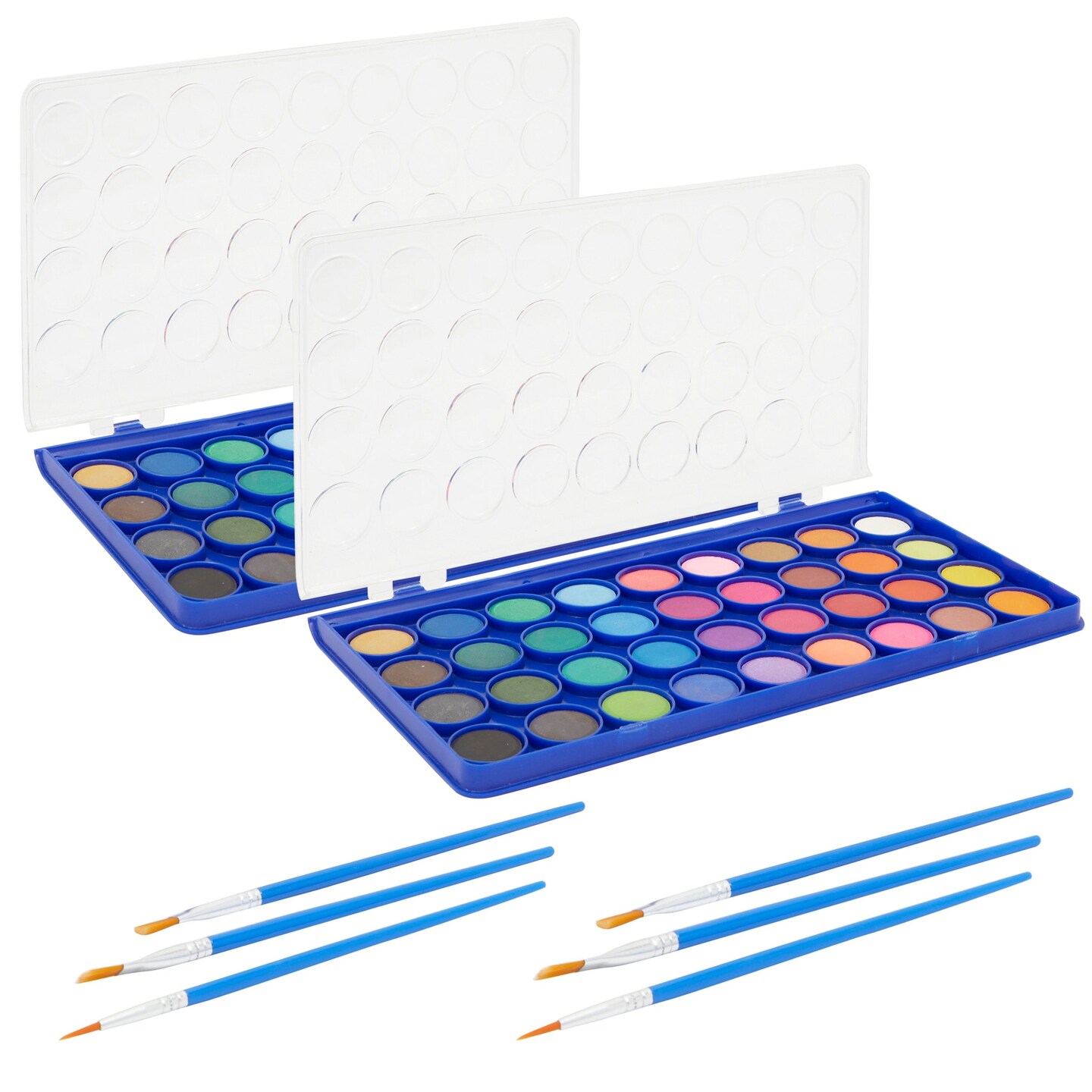 36 Colors Watercolor Paint for Kids with 3 Brushes, 2 Sets Painting