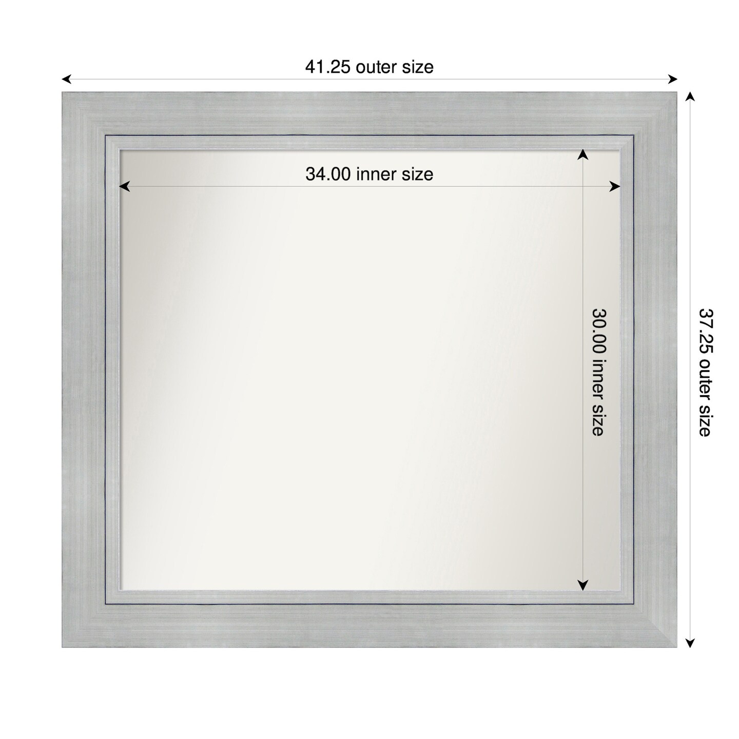 Romano Silver Non-Beveled Custom Framed Bathroom Vanity Wall Mirror