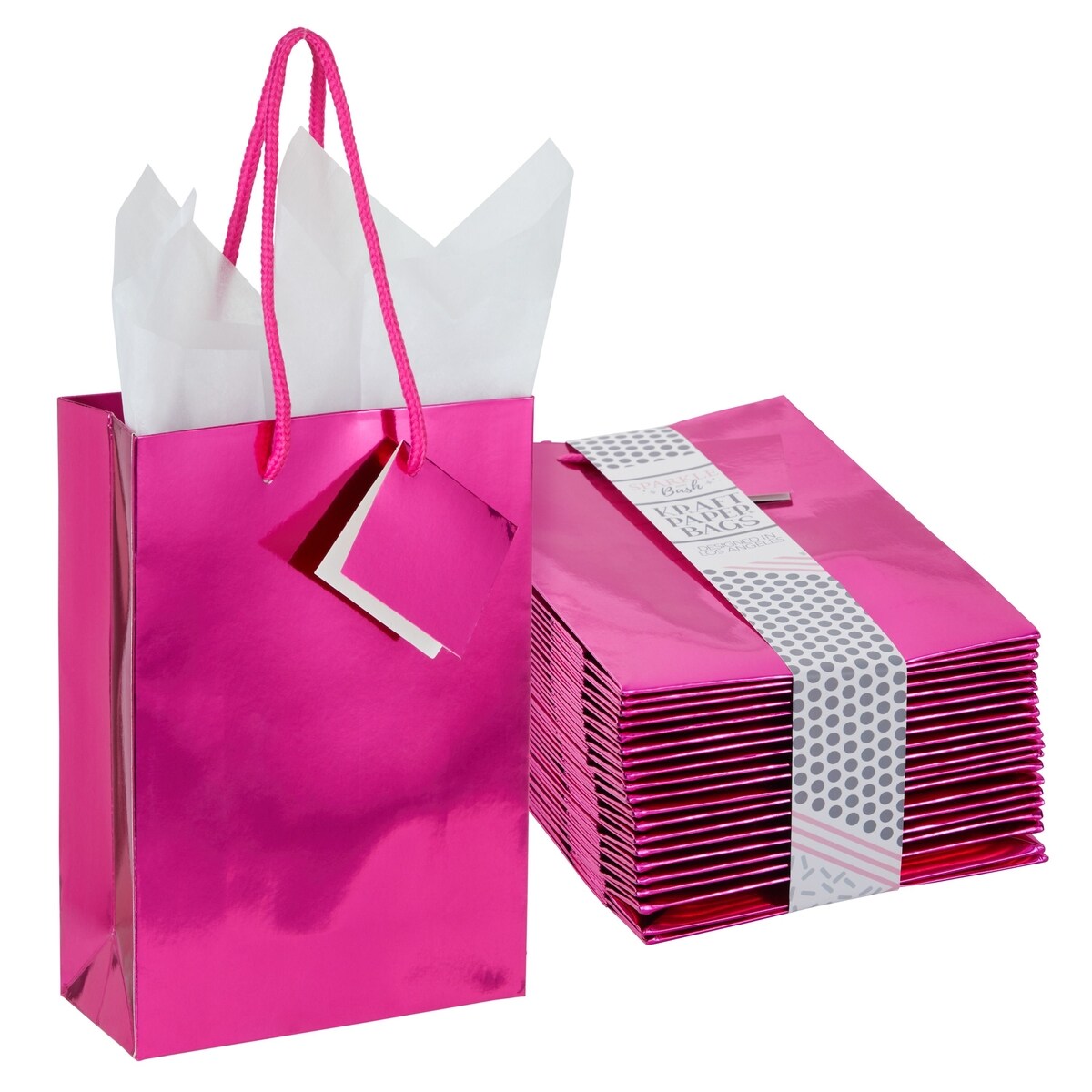 Pink favor shop bags with handles