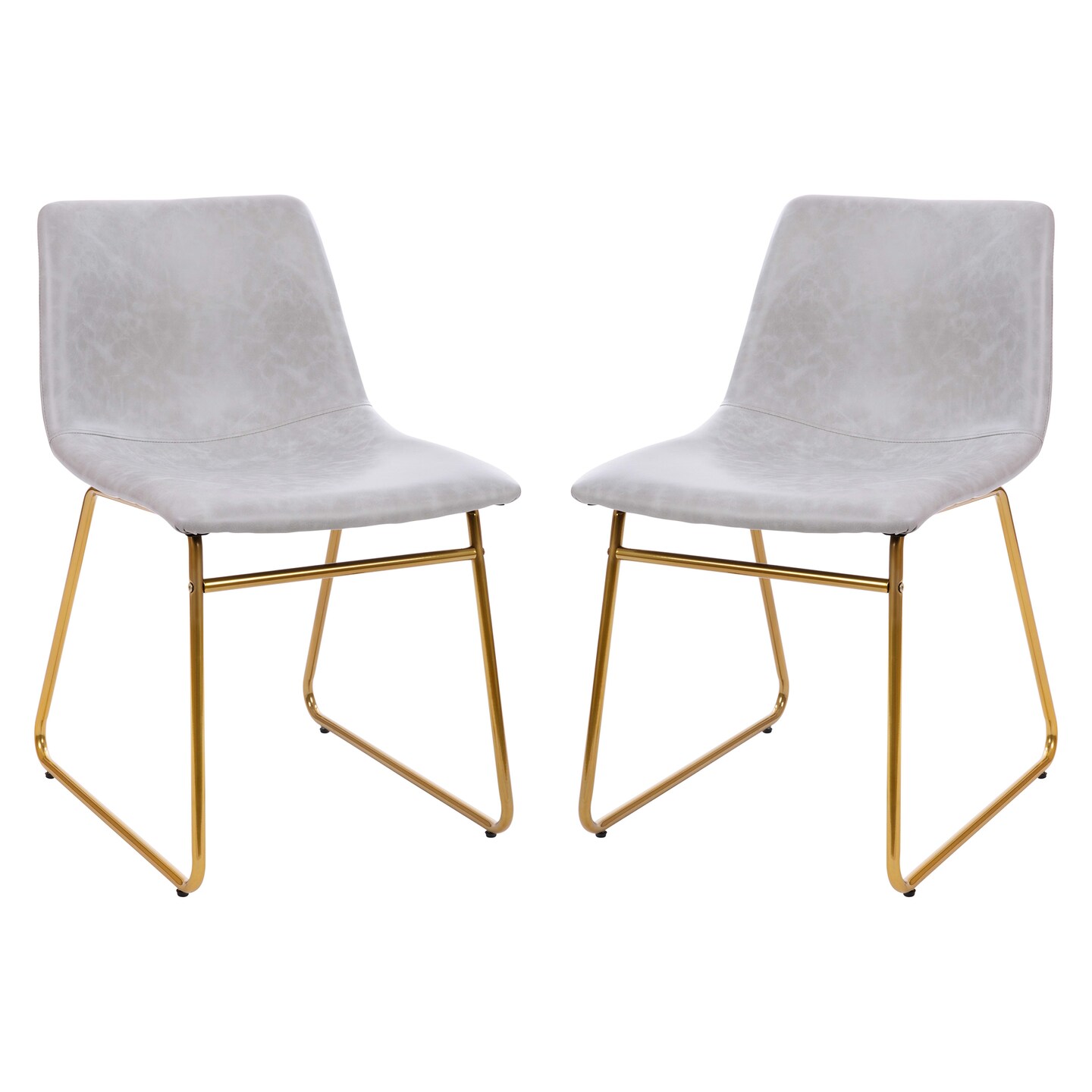 Merrick Lane Carrollton 18 inch Faux Leather Bucket Seat Dining Chairs, Set of 2