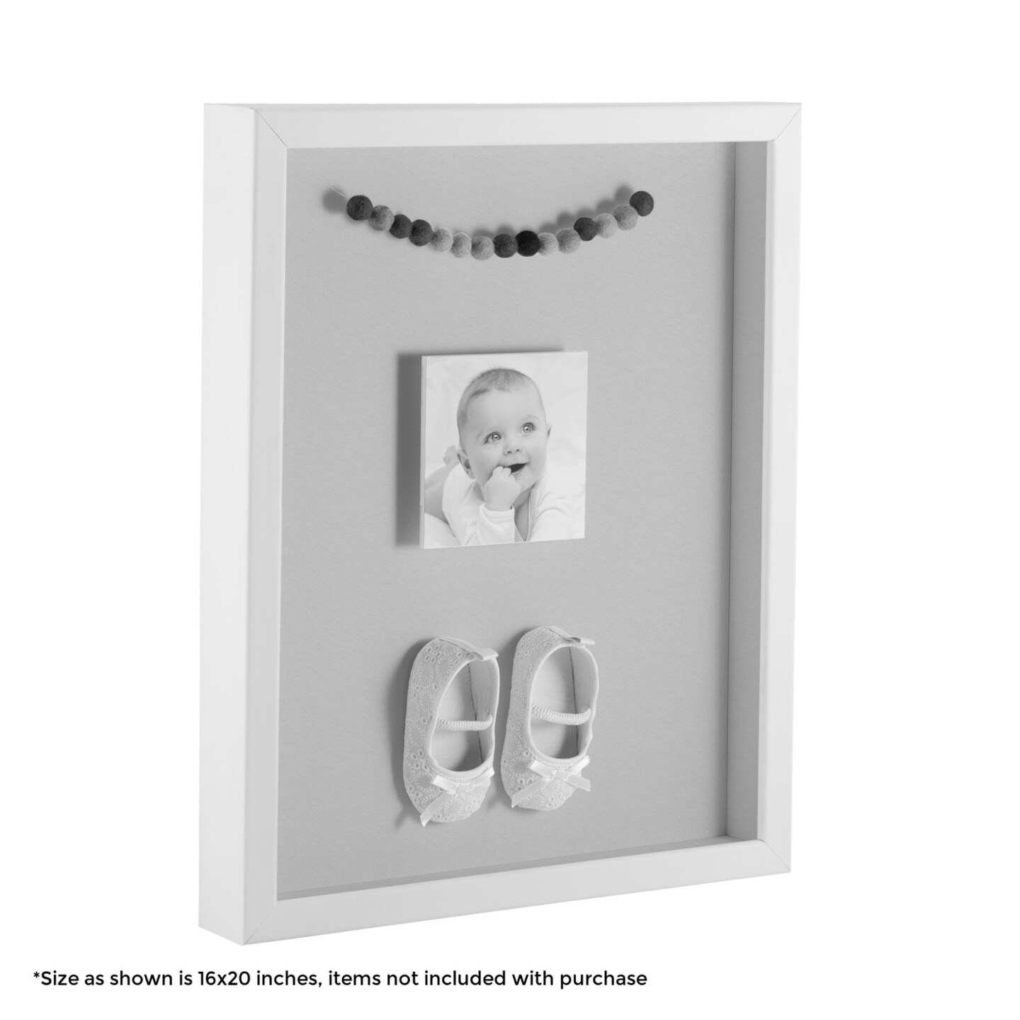 ArtToFrames 10x10 Inch Shadow Box Picture Frame, with a Satin White 1" Wide Shadowbox frame and Super White Mat Backing (4655)