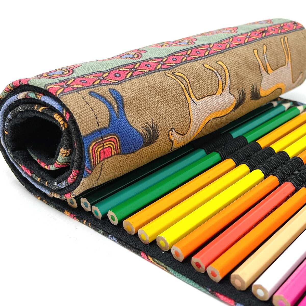 Wrapables Pencil Roll Organizer, Colored Pencil Wrap Pouch (72 slots)