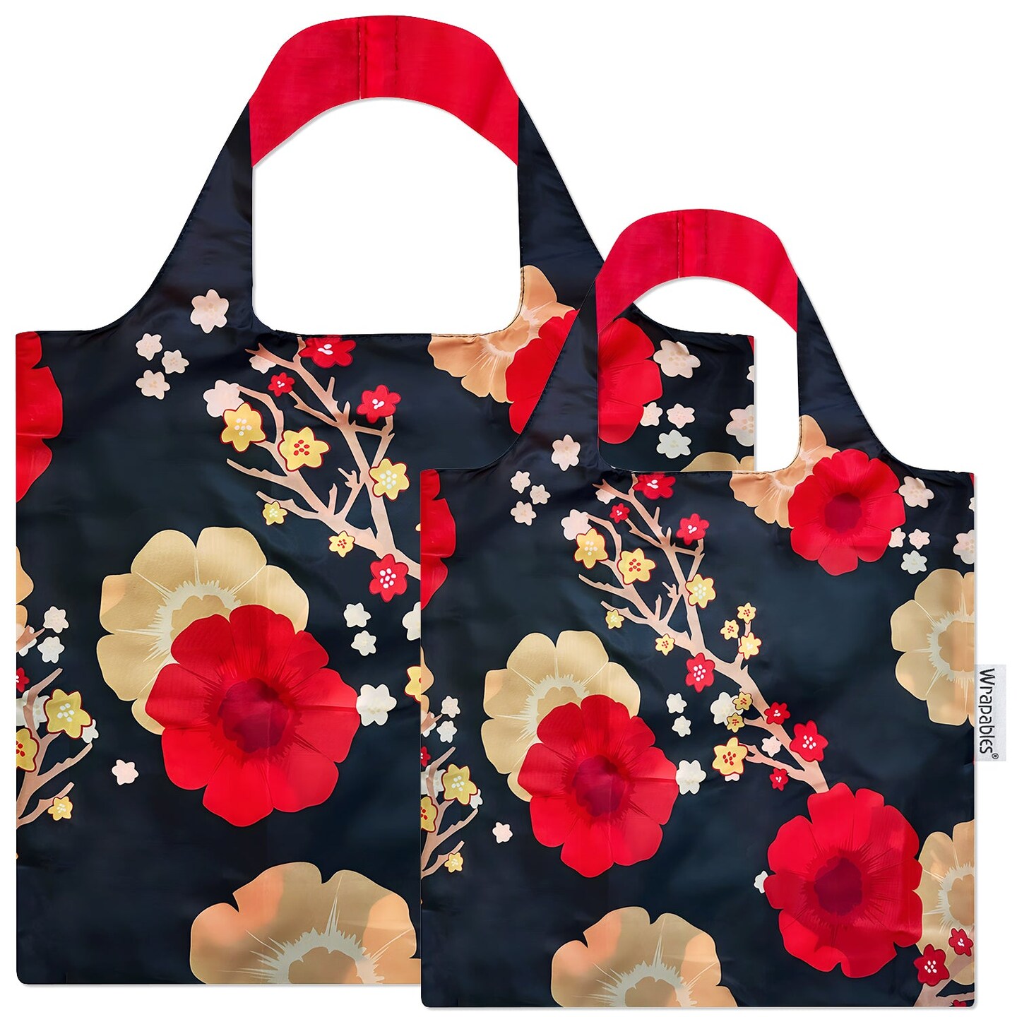 Wrapables Large & Small Allybag Foldable & Lightweight Reusable Grocery Bags (Set of 2)