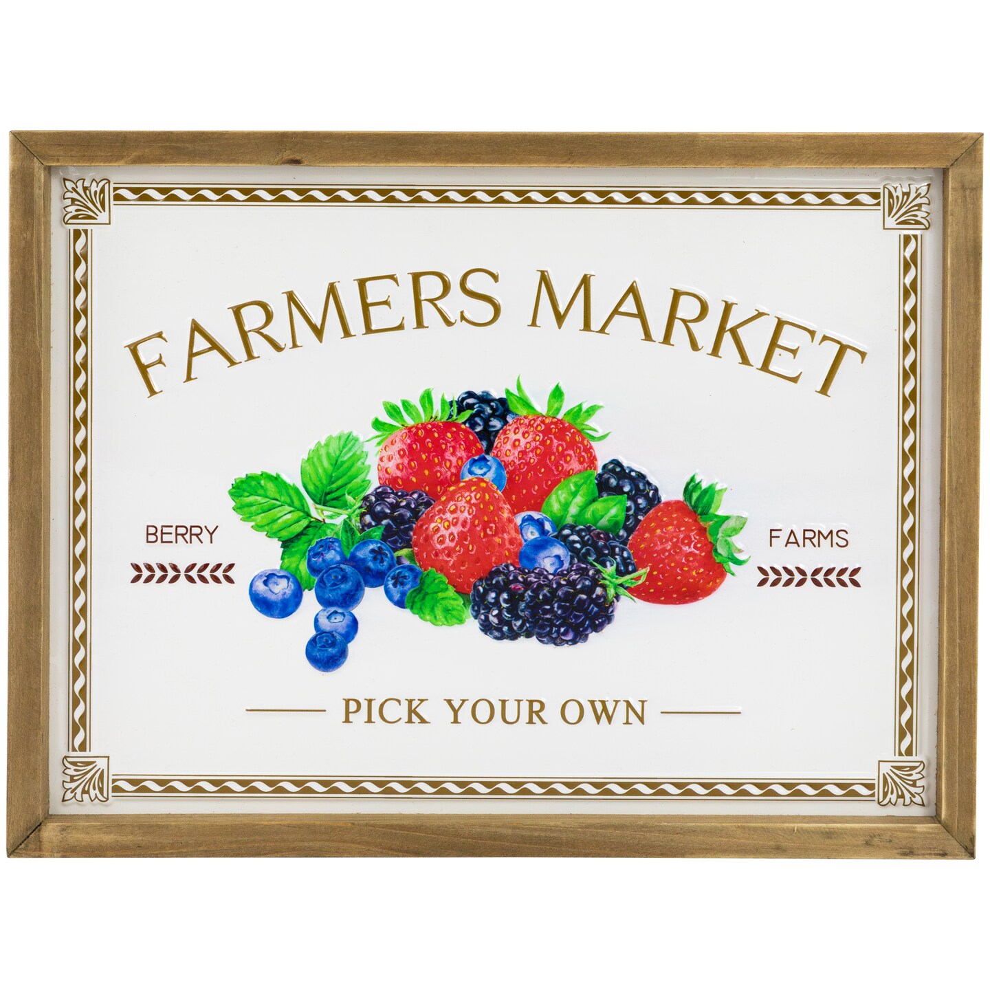 Northlight Farmers Market Framed Metal Wall Sign - 15.75&#x22;