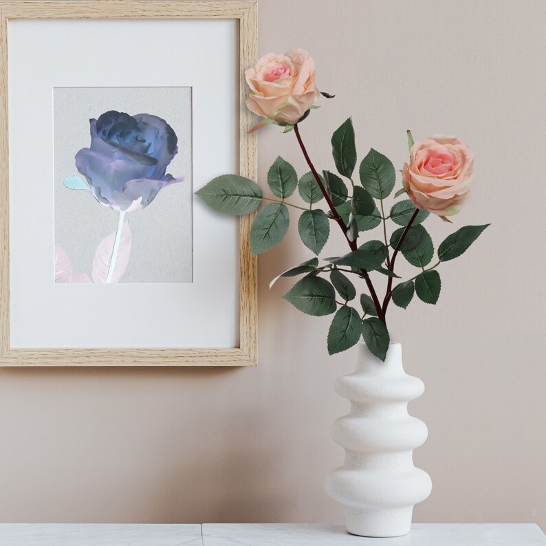 30" Pink Silk Rose Buds – 2pc Set Romantic Faux Flowers for Bouquets, Centerpieces & Décor