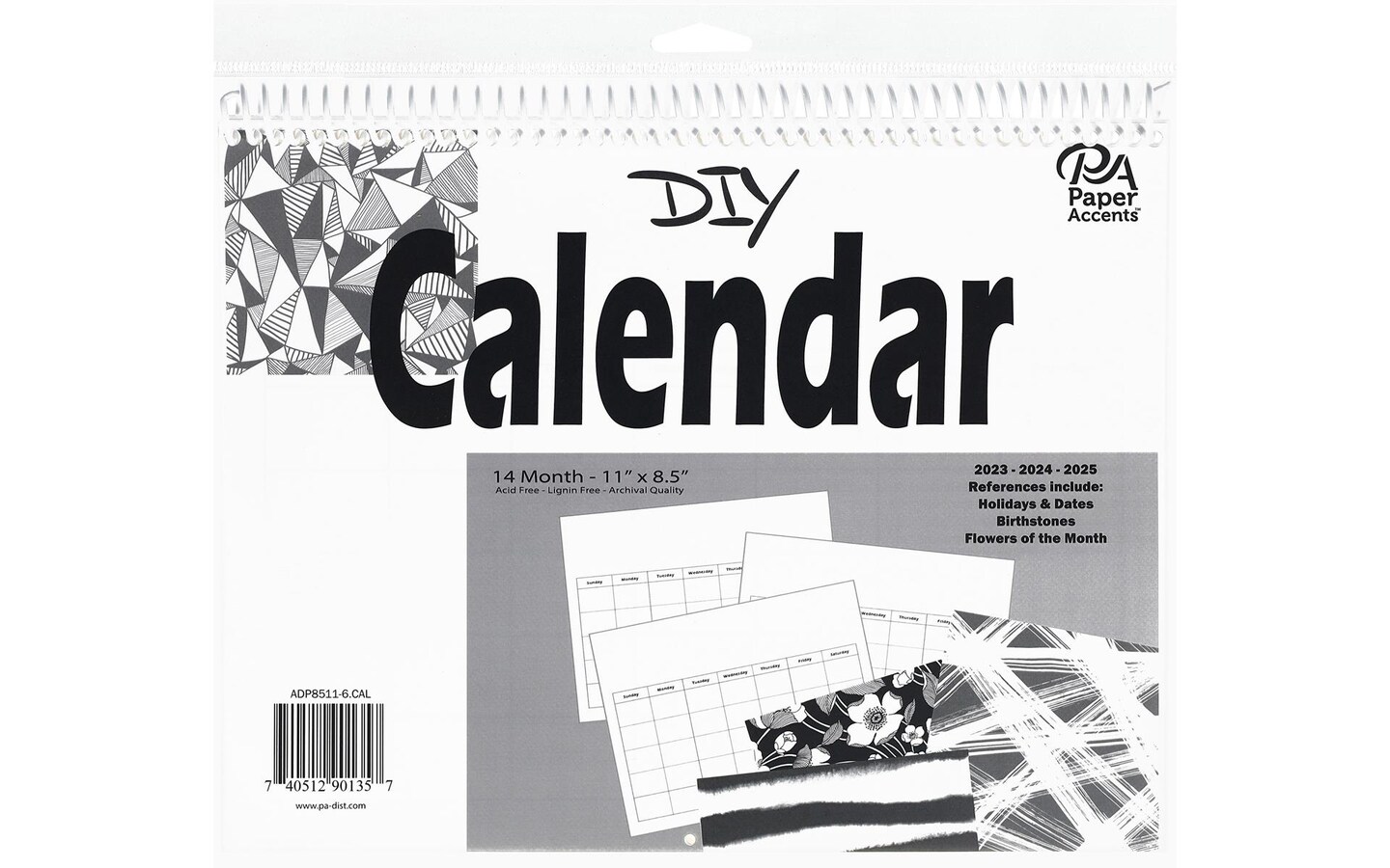  Spiral Scrapbook 2024 Wall Calendar, create your own Blank  Scrapbook Wall Calendar : Office Products