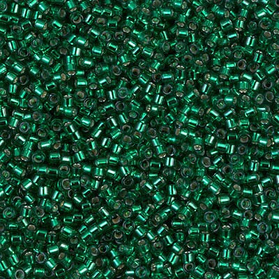 Miyuki Delica Bead 11/0, DB0605, Dyed Silver Lined Emerald, 5 grams