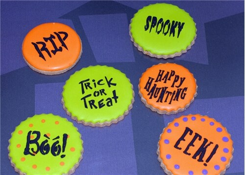 Small Halloween Sayings Cookie Stencils | C574 by Designer Stencils | Cookie Decorating Tools |