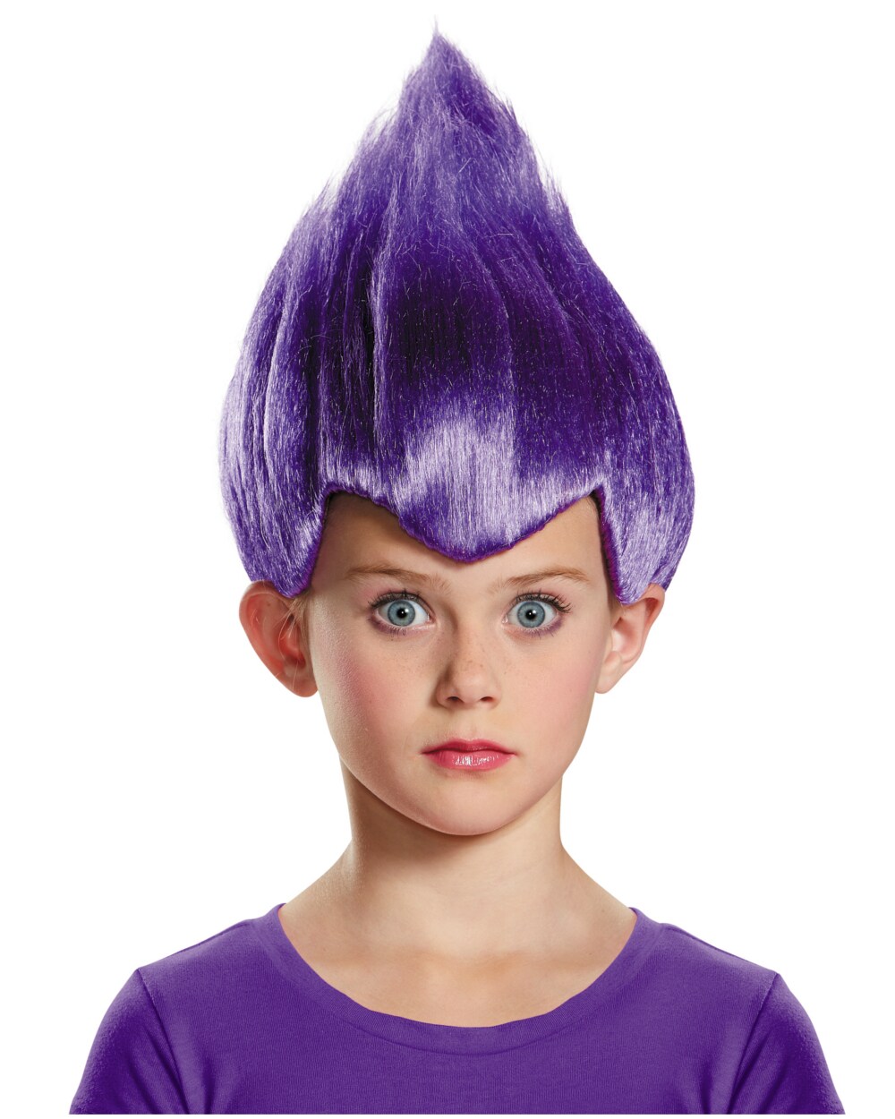 Child&#x27;s Pointy Wacky Troll Inside Out Purple Wig Costume Accessory