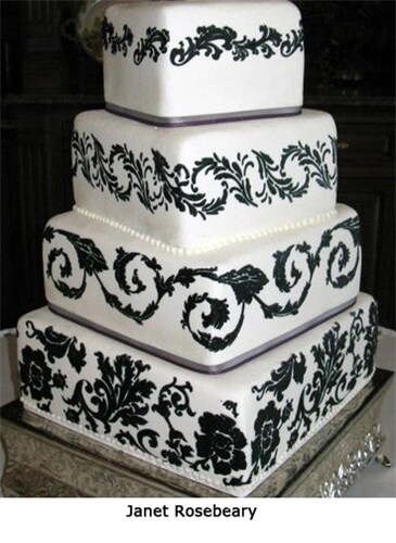 Filigree Damask Cake Stencil Side #3 | C553 by Designer Stencils | Stencils for Royal Icing, Airbrush, Dusting Powder |