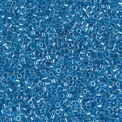 Miyuki Delica Bead 11/0, DB0905, Sparkling Blue Lined Crystal, 5 grams
