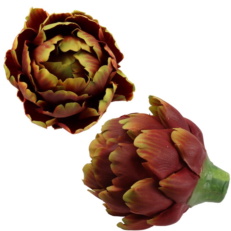 5.5" Purple Green Artificial Artichoke - Lifelike Design, Perfect for Home Décor, Centerpieces & Event Displays - Ideal for All Seasons, Floral Home by Artificial Flowers