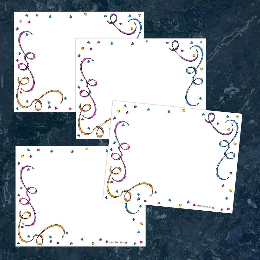 Great Papers! Postcards, 4-Up, Party Elements, Micro-Perforated, 10 sheets 8.5&#x22; x 11&#x22;/4 cards per sheet 4.25&#x22; x 5.5&#x22;, Printer Friendly, 10 sheets/40 cards
