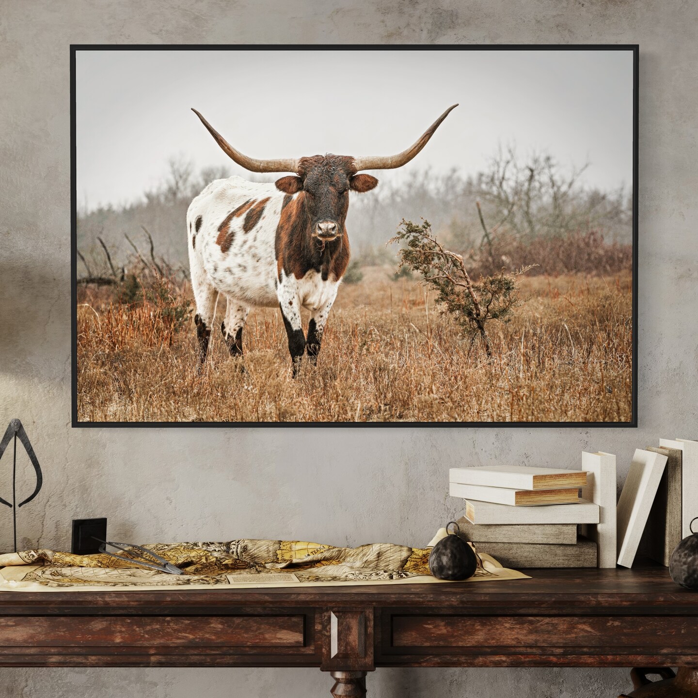 Offers Texas Longhorn Animal Canvas Print Framed Print Wall Hanging Lonhorn Bull Interior Decor Modern Large Canvas Art Giclee Artwork Wildlife Art