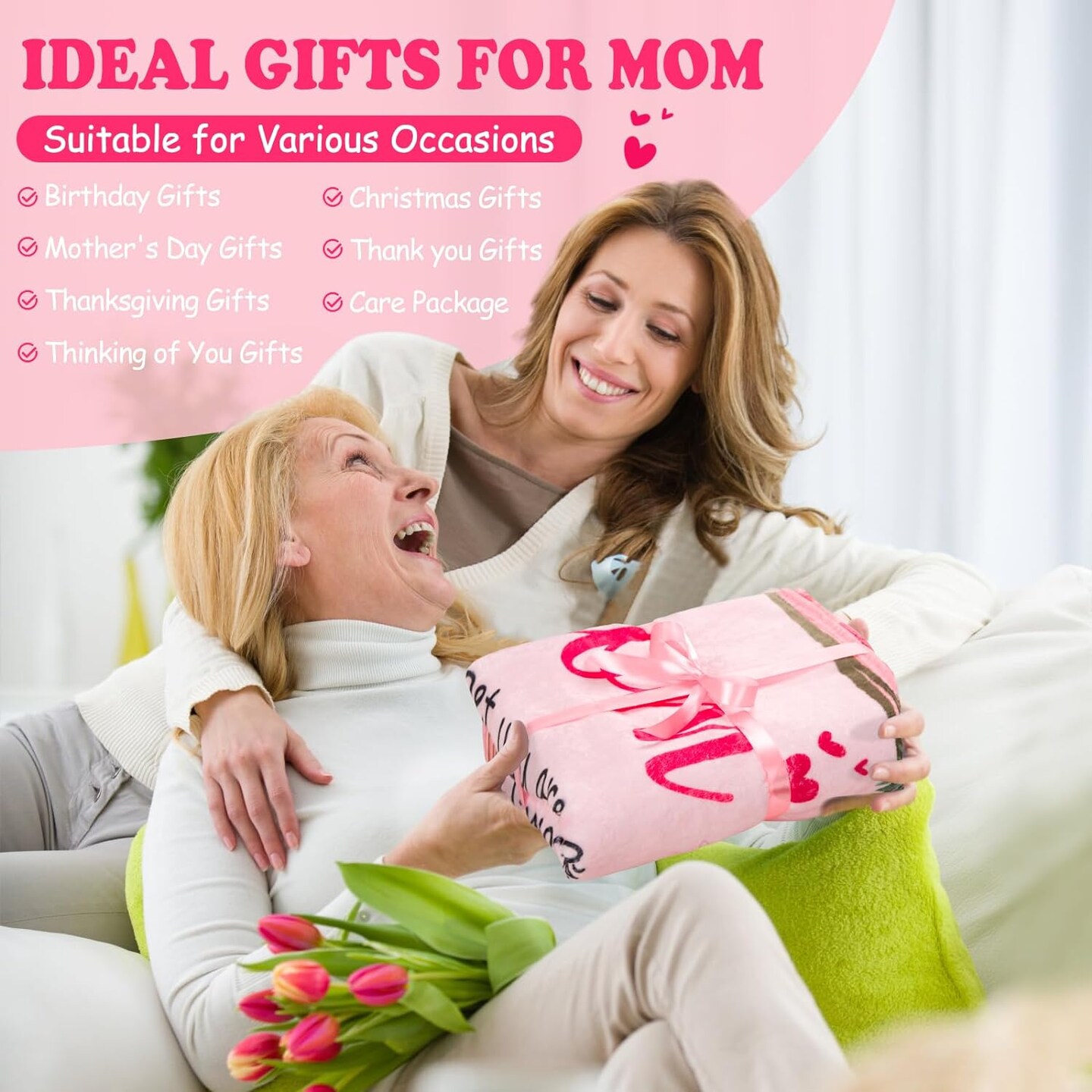 Mom Soft Pink 50&#x22; x 60&#x22; Flannel Blanket