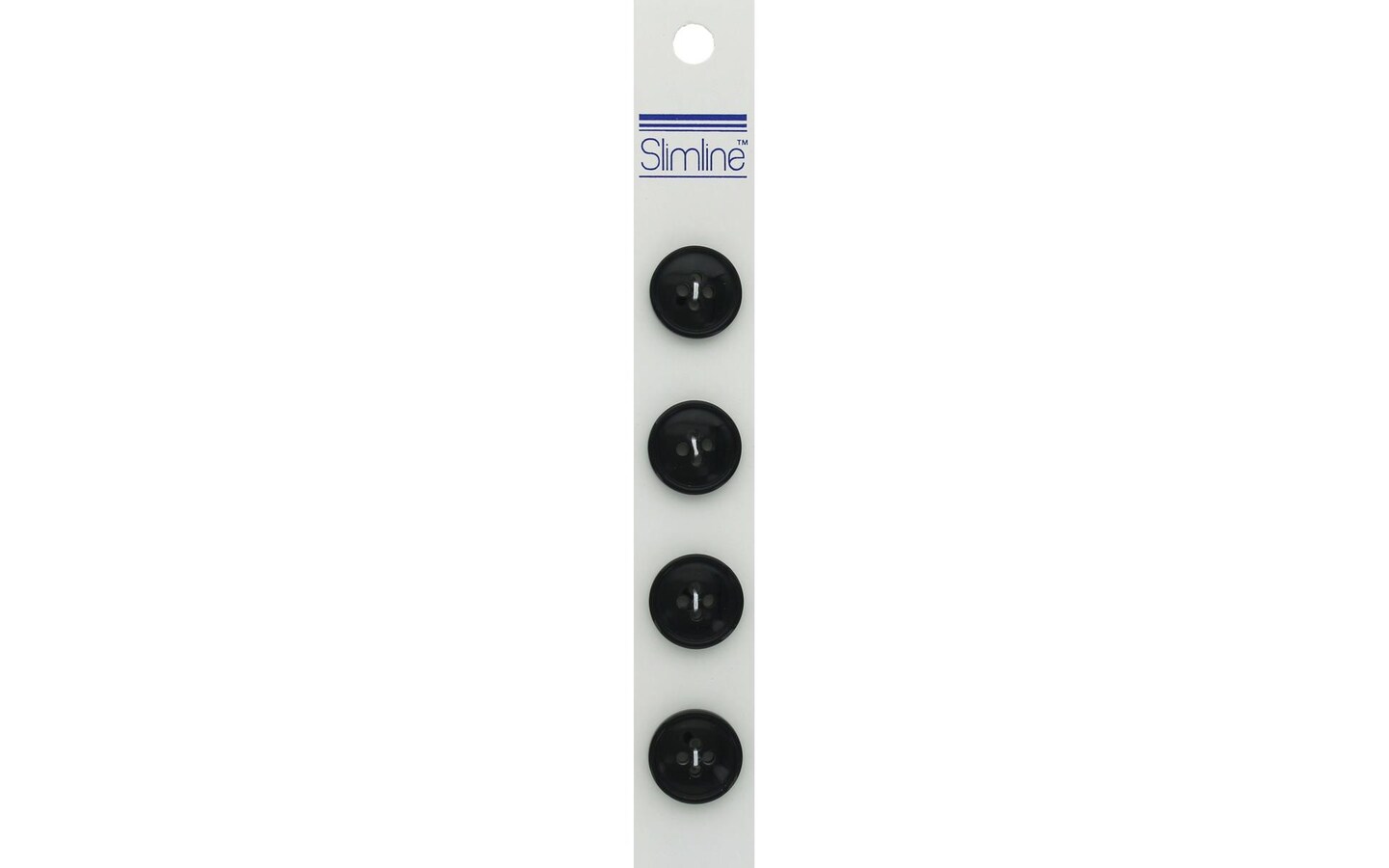 Slimline Buttons 5/8&#x22; Black 4pc Hook #80