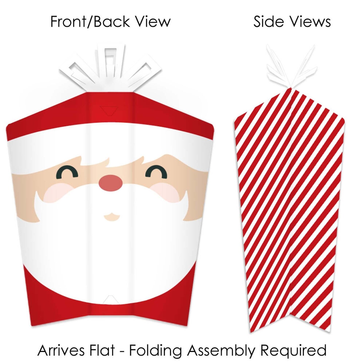 Big Dot of Happiness Jolly Santa Claus - Table Decorations - Christmas Party Fold and Flare Centerpieces - 10 Count