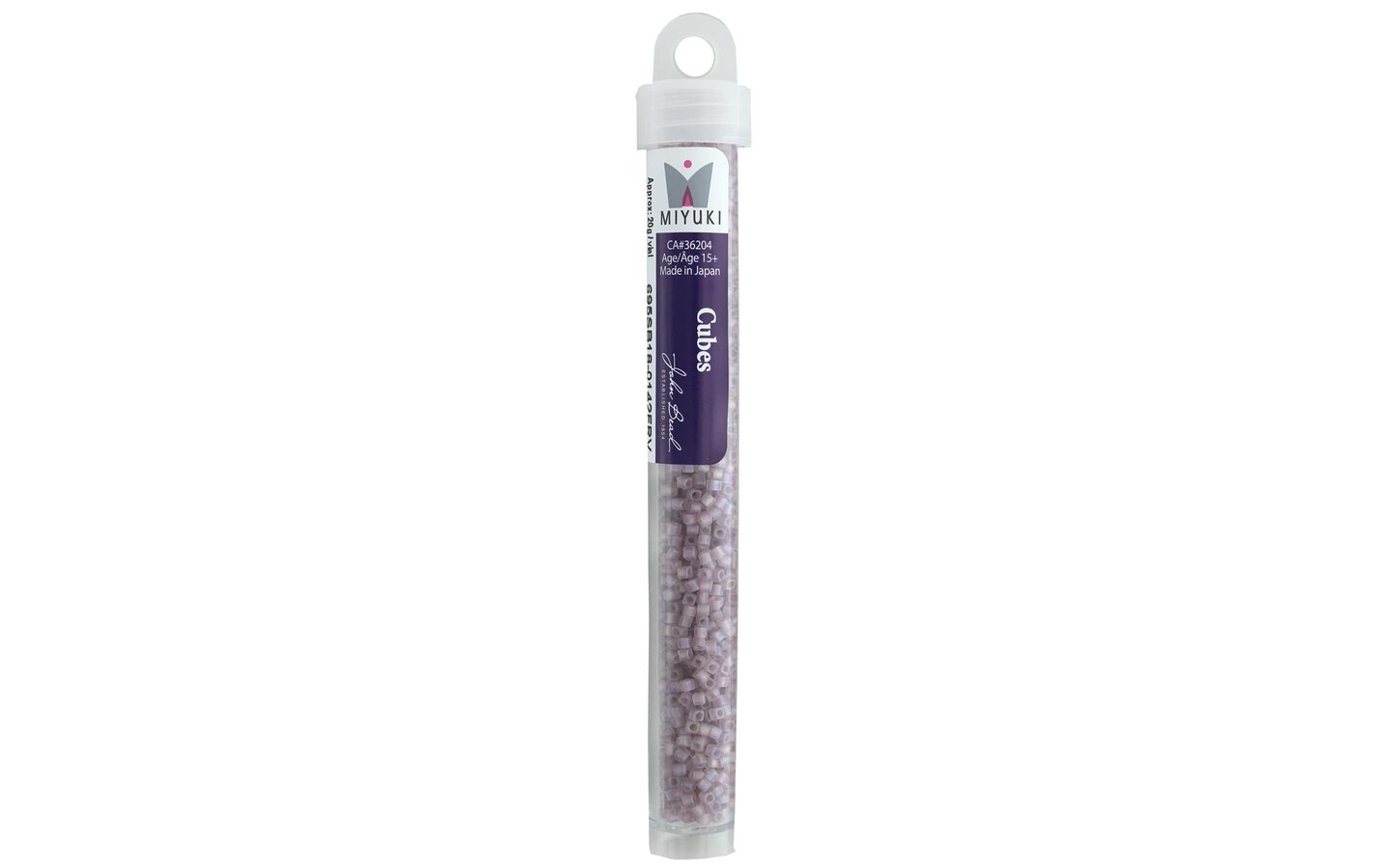 John Bead Miyuki Cube Beads 1.8mm Trans SmkAmthyt