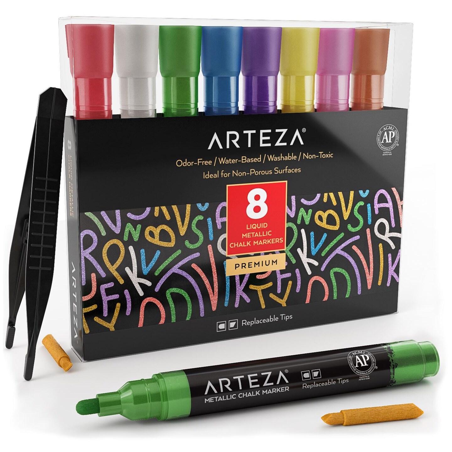PENGUIN ART SUPPLIES Vibrant Liquid Chalk Markers - 12 Colors Fine Tip Pens,  36 Piece Set - Fry's Food Stores