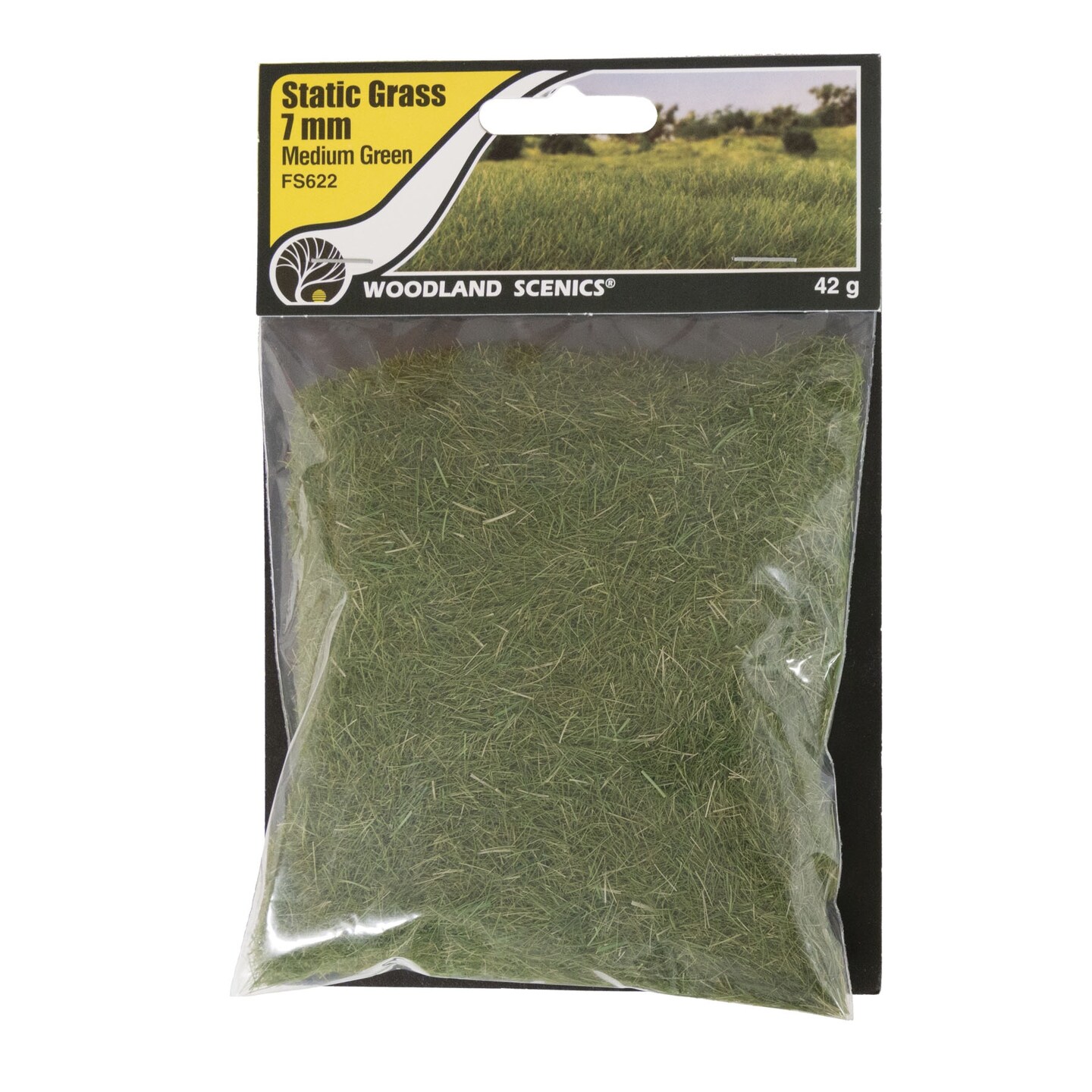 Woodland Scenics Static Grass – Dark Green 7mm, HO Scale Model Railroad FS621