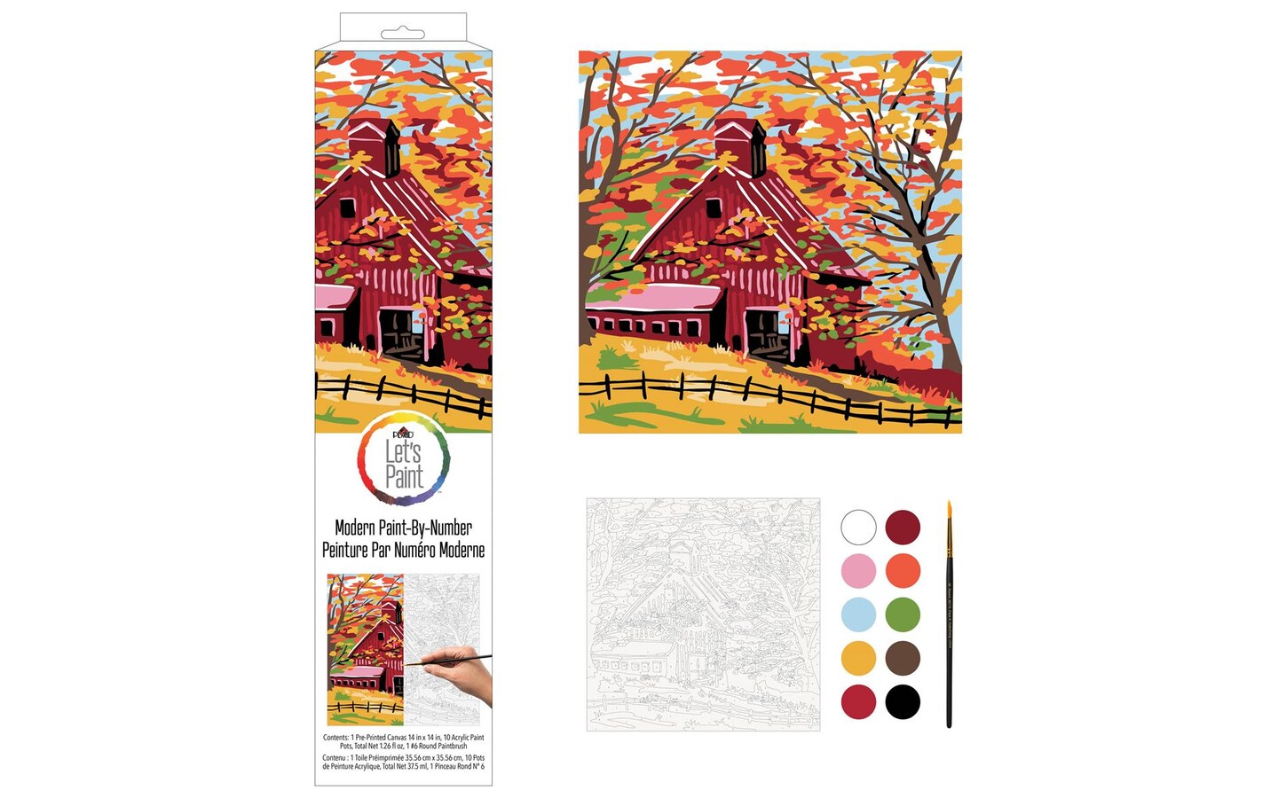 Plaid Paint-By-Number Fall Barn