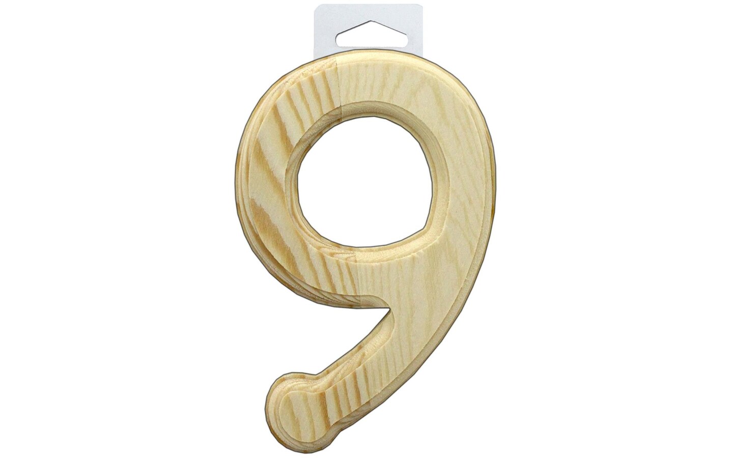 Multicraft Wood Number Bevel Cut 6&#x22; Natural 9
