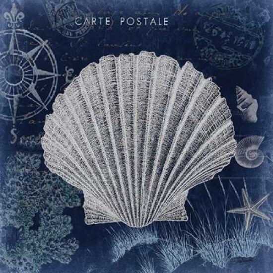 Seaside Postcard Navy I Poster Print by  Tre Sorelle Studios - Item # VARPDXRB7402TS