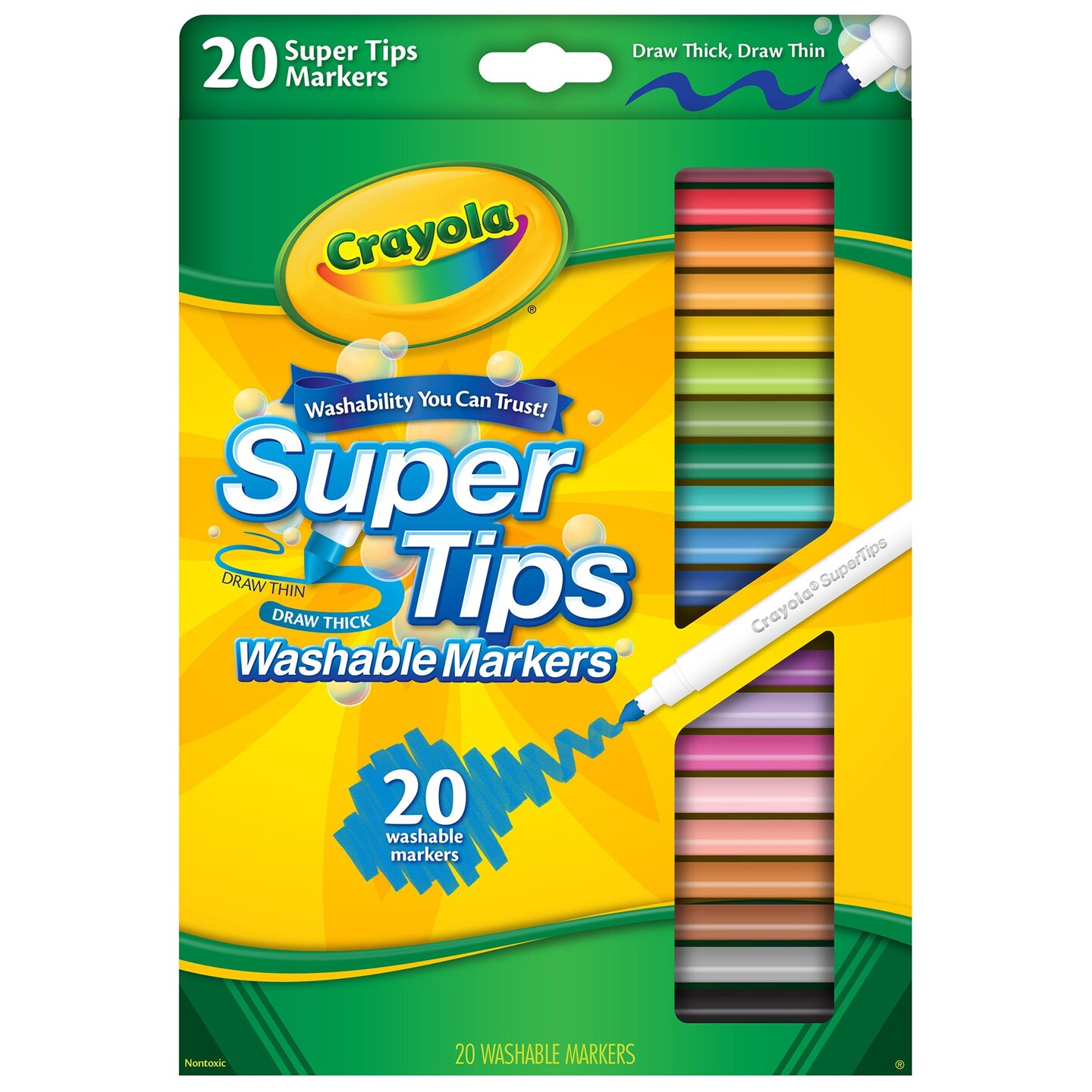 Crayola Super Tips Washable Markers 20/Pkg-Assorted Colors