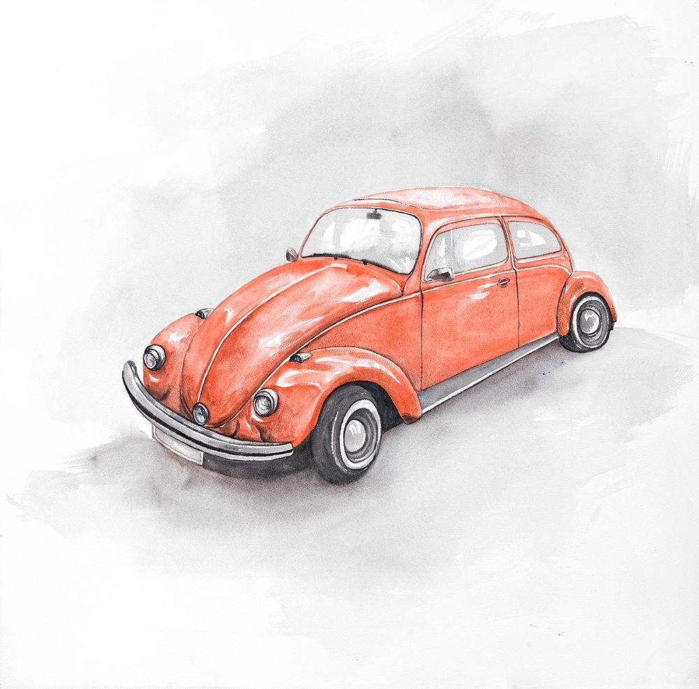 Vintage Red Beetle Poster Print by Atelier B Art Studio - Item # VARPDXBEGTRA53
