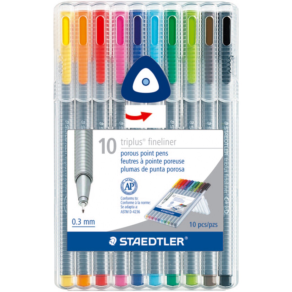 Staedtler Triplus Fineliner Pens 10/Pkg-Multicolor