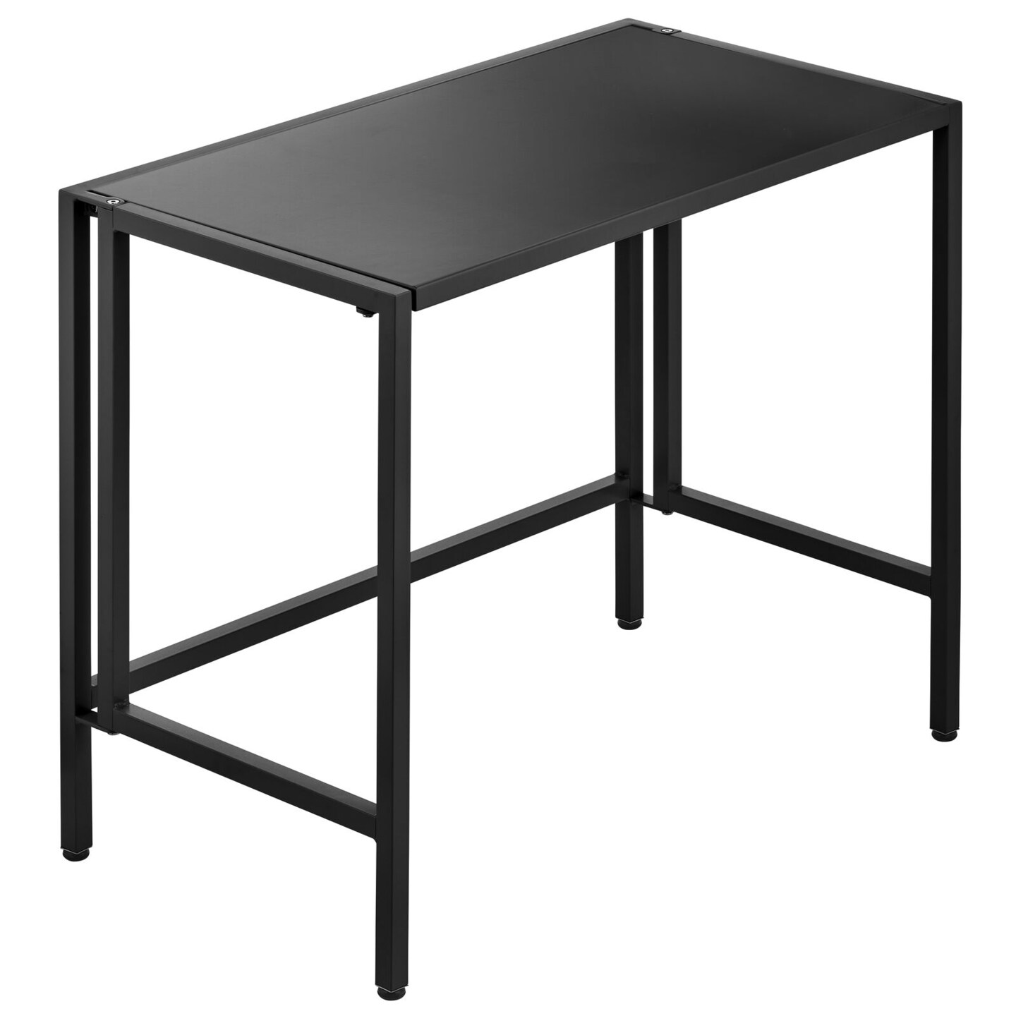 mDesign Folding Desk Adjustable Compact Workstation Metal Table