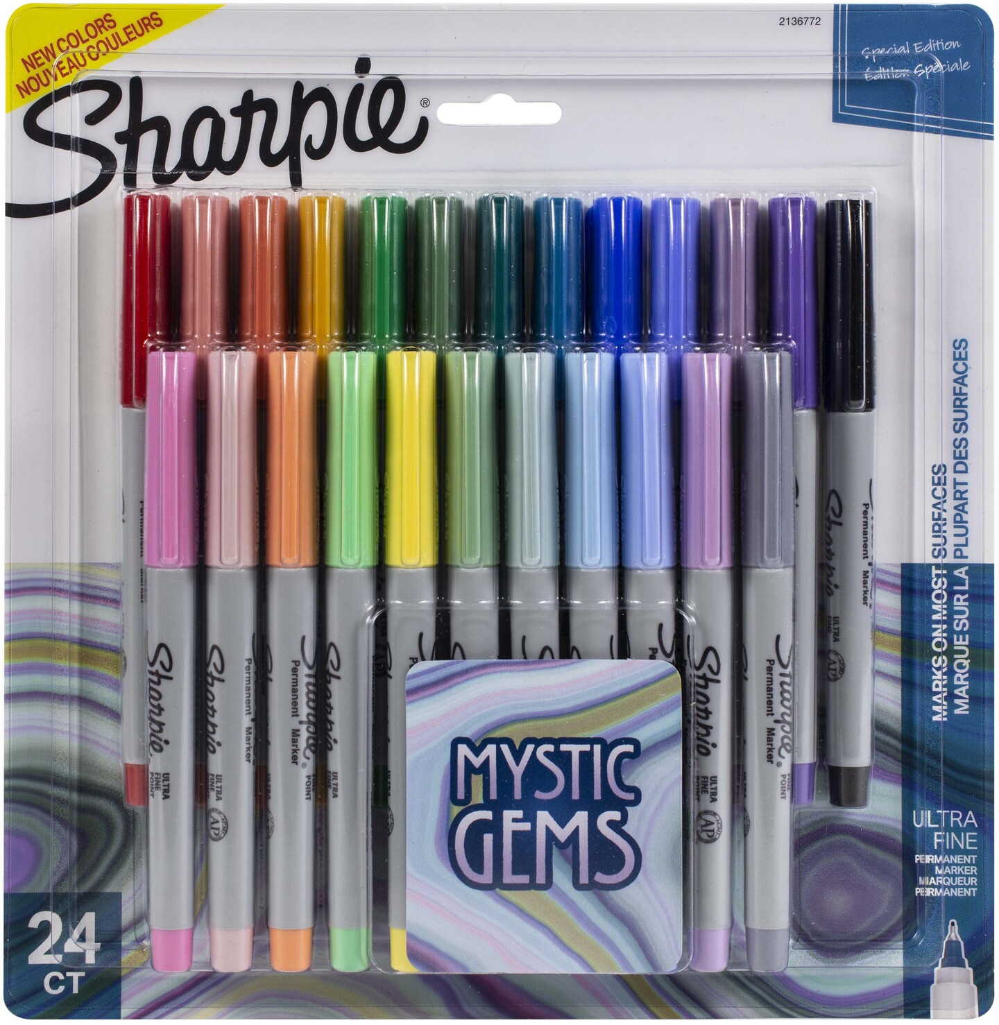 Sharpie Fine Point Permanent Markers - Mystic Gem Colors, Set of