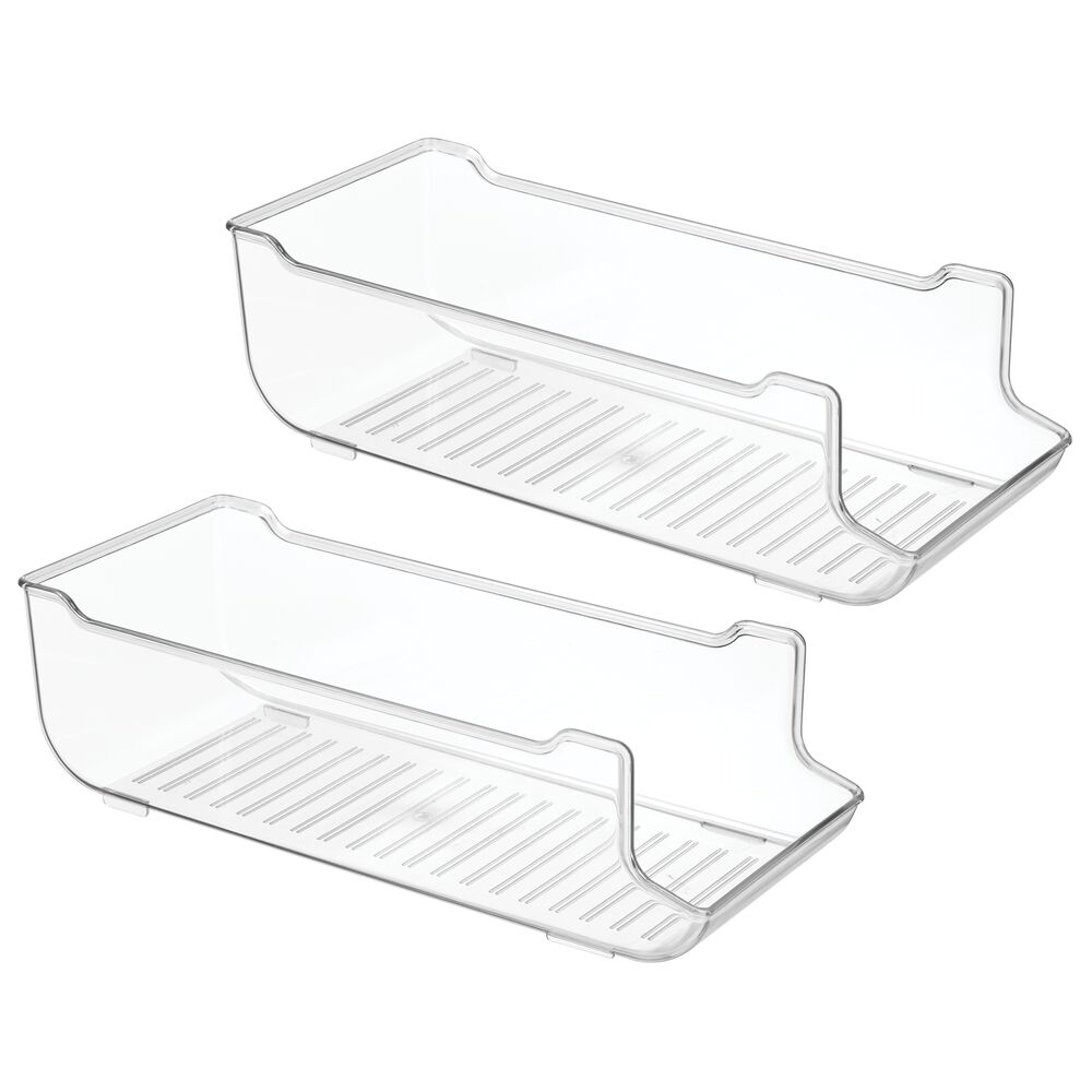 mDesign Pop/Soda Can Storage Dispenser Bin for Fridge, Pantry, 2 Pack - Clear