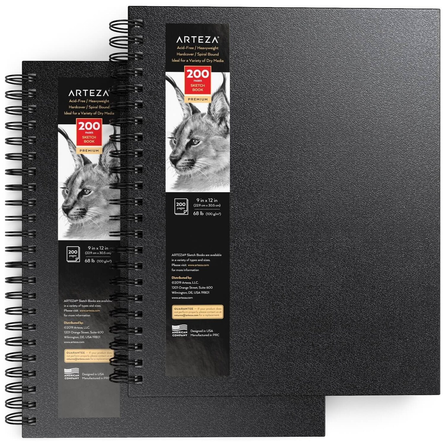 Arteza Gray Toned Sketchbook, 9x12, 50 Sheets of Drawing Paper- 2 Pack 