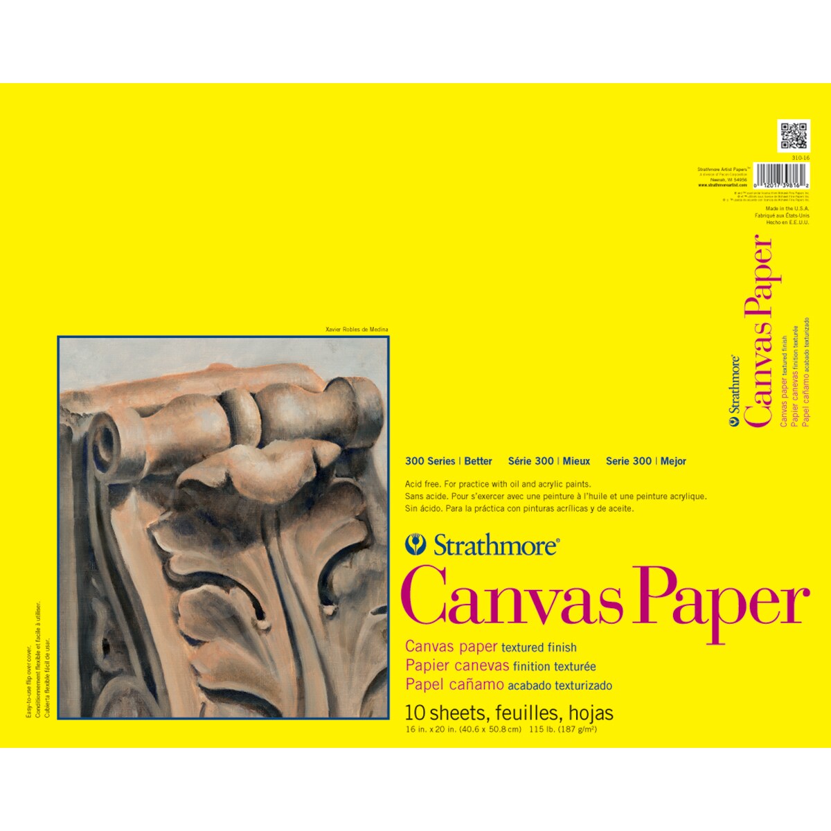 Strathmore Canvas Paper Pad 16&#x22;X20&#x22;-10 Sheets