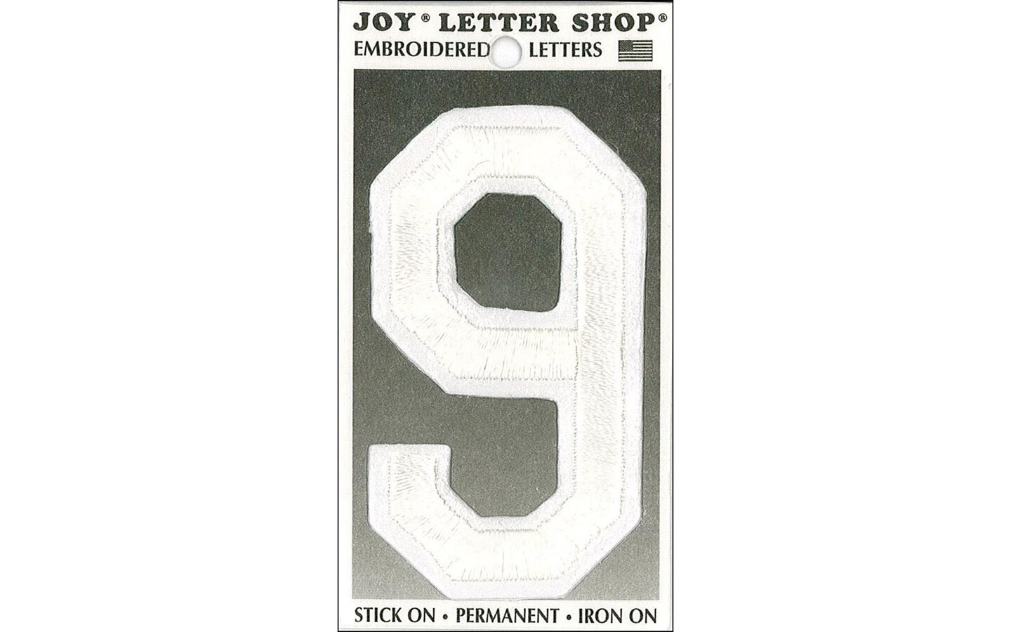 Joy Applique Letter Iron On Varsity 3" White 9