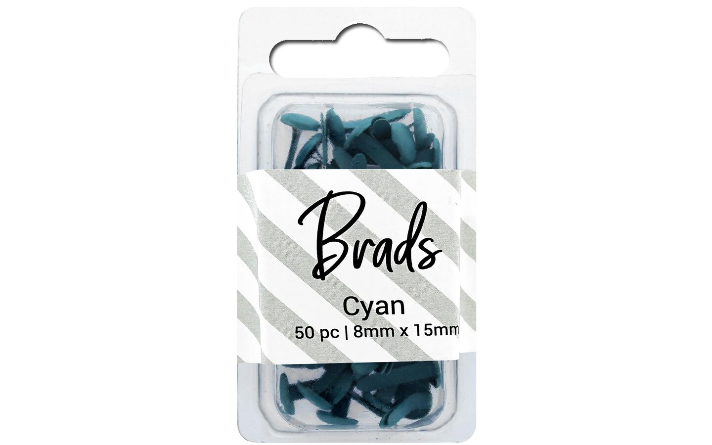 Accent Design Paper Accents Brads 4.5mm x 8mm 100pc Solid Cyan