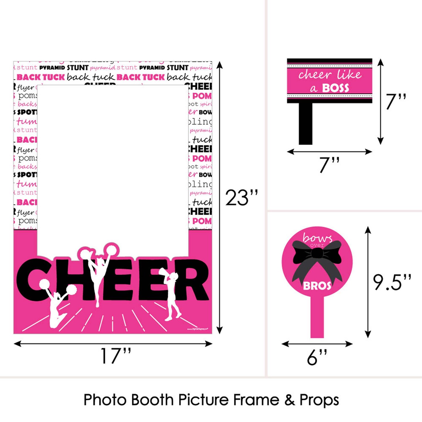 Big Dot of Happiness We&#x27;ve Got Spirit - Cheerleading - Birthday or Cheer Party Selfie Photo Booth Picture Frame &#x26; Props - Printed on Sturdy Material